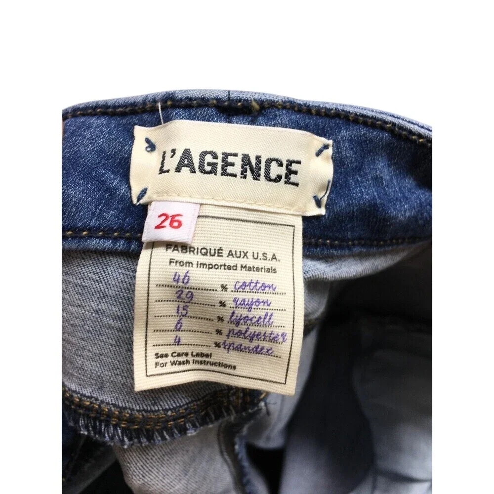 L'Agence Jeans Women's Size 26 Light Vintage Blue Chantal Skinny